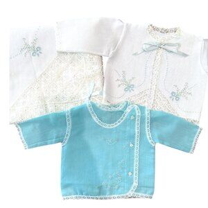 Vintage 70's Handmade Baby Christening Jacket/top w/ blanket, 0-3 mo